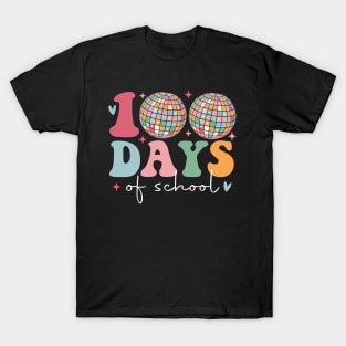 Disco Ball 100 Days Of School 100th Day Smarter Brighter T-Shirt